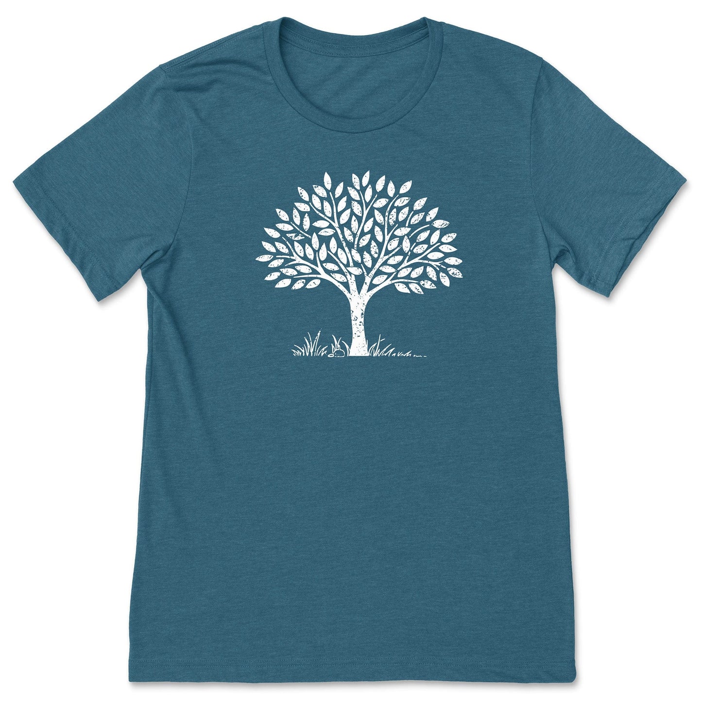 A soft and cute, teal tree t-shirt for nature lovers.