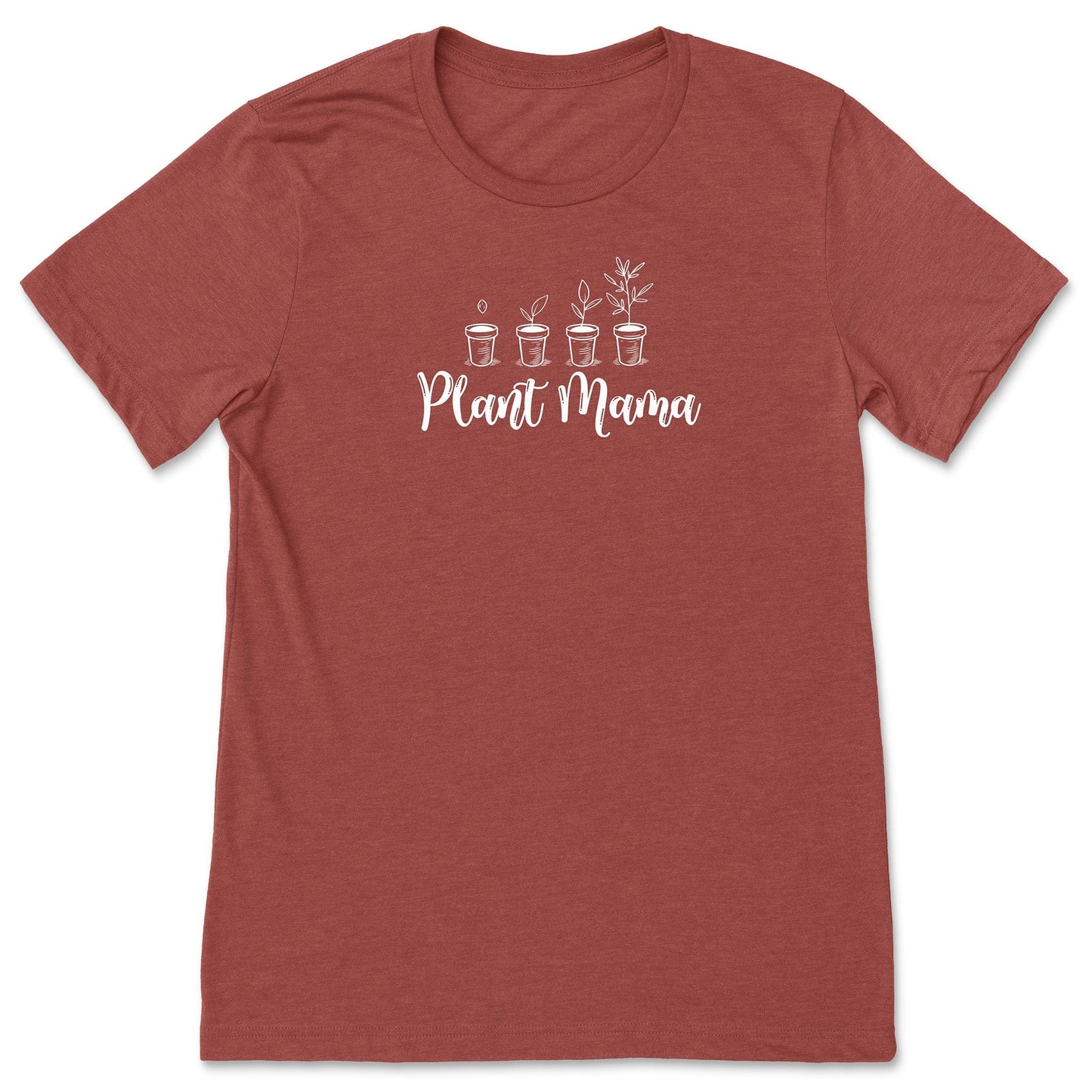 A cute, clay colored t-shirt for gardeners and plant lovers that says, Plant Mama.