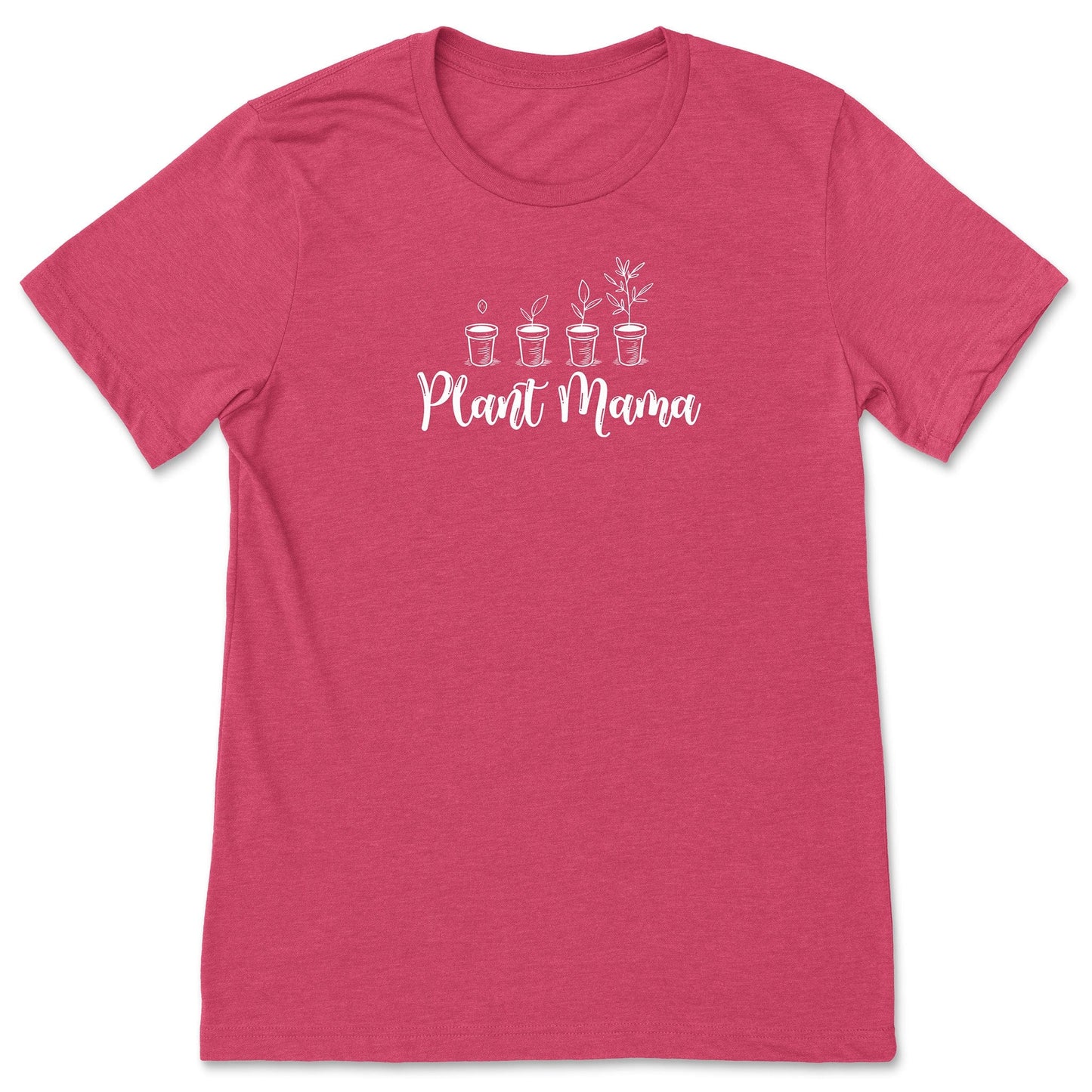 A cute, bright pink t-shirt for gardeners and plant lovers that says, Plant Mama.