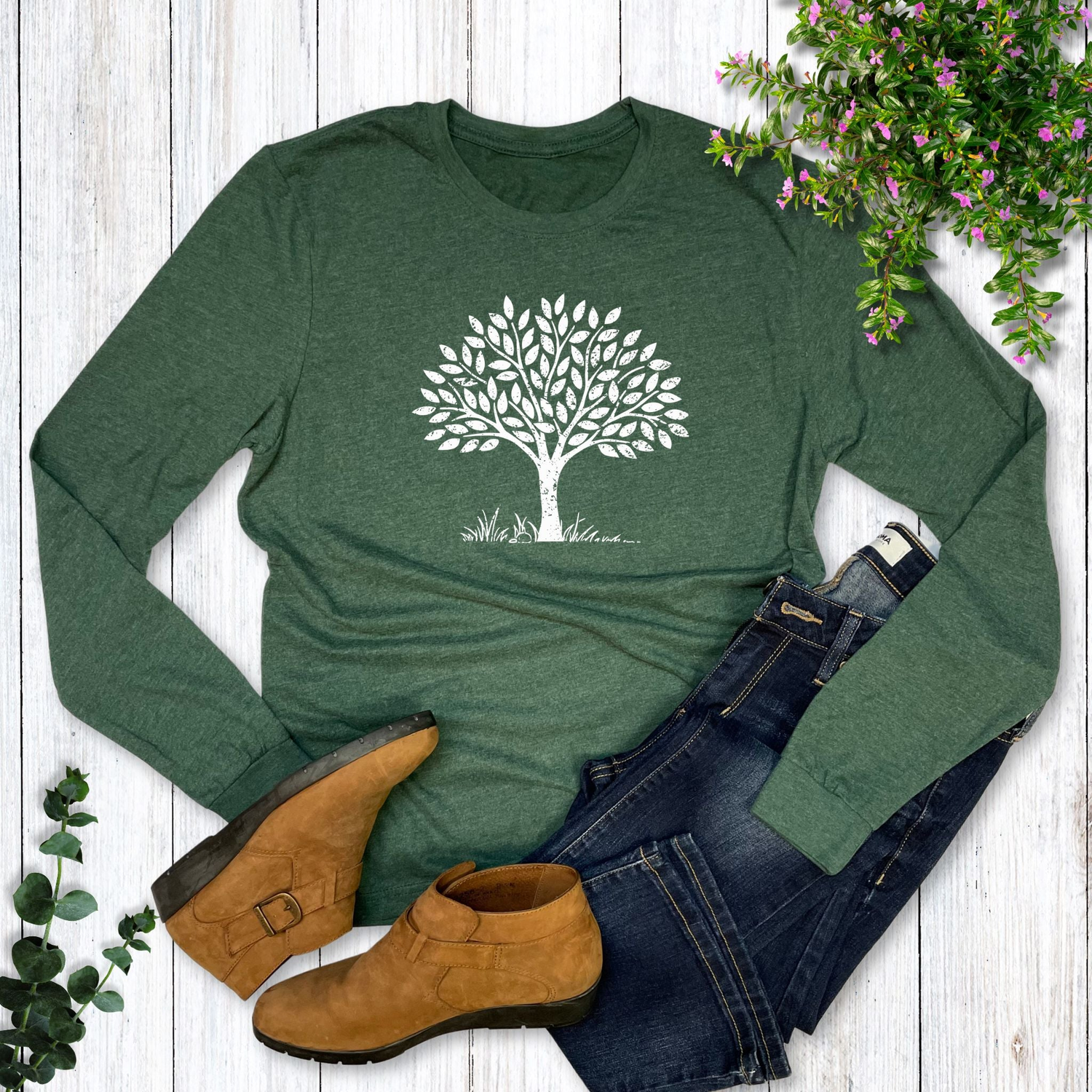 Long-sleeve, nature-inspired t-shirts for outdoor enthusiasts and nature lovers!