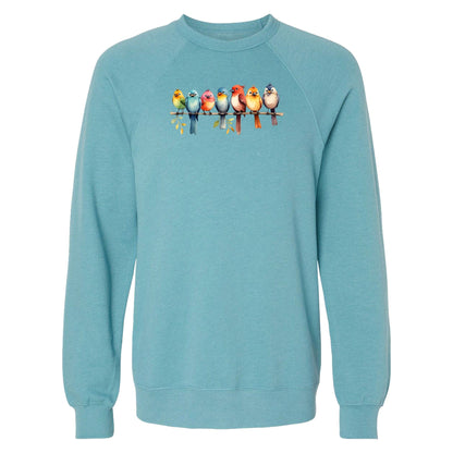 Cute & Colorful Bird Raglan Sweatshirt