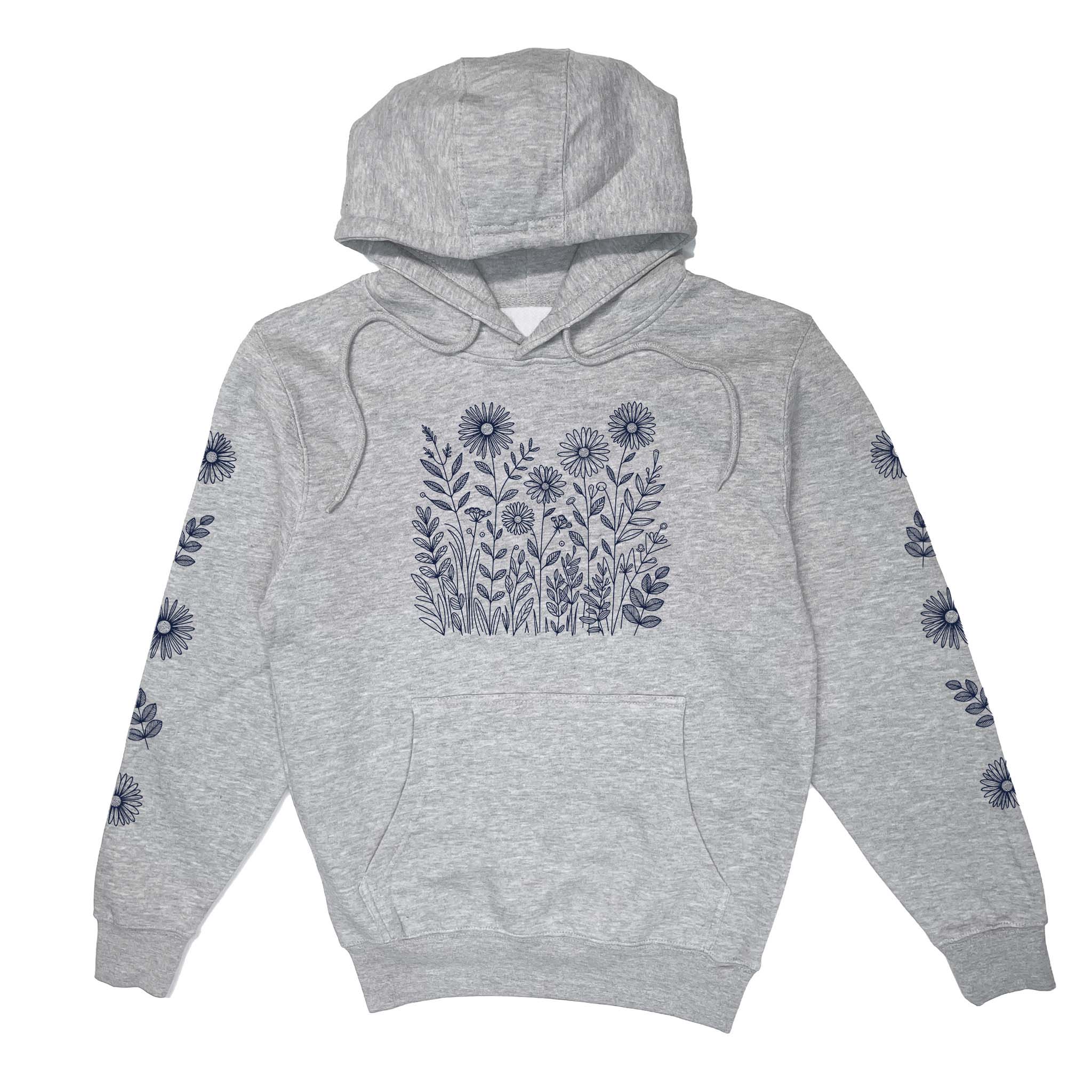 Navy Wildflowers Hoodie - Soft, Midweight | Oakstone Five