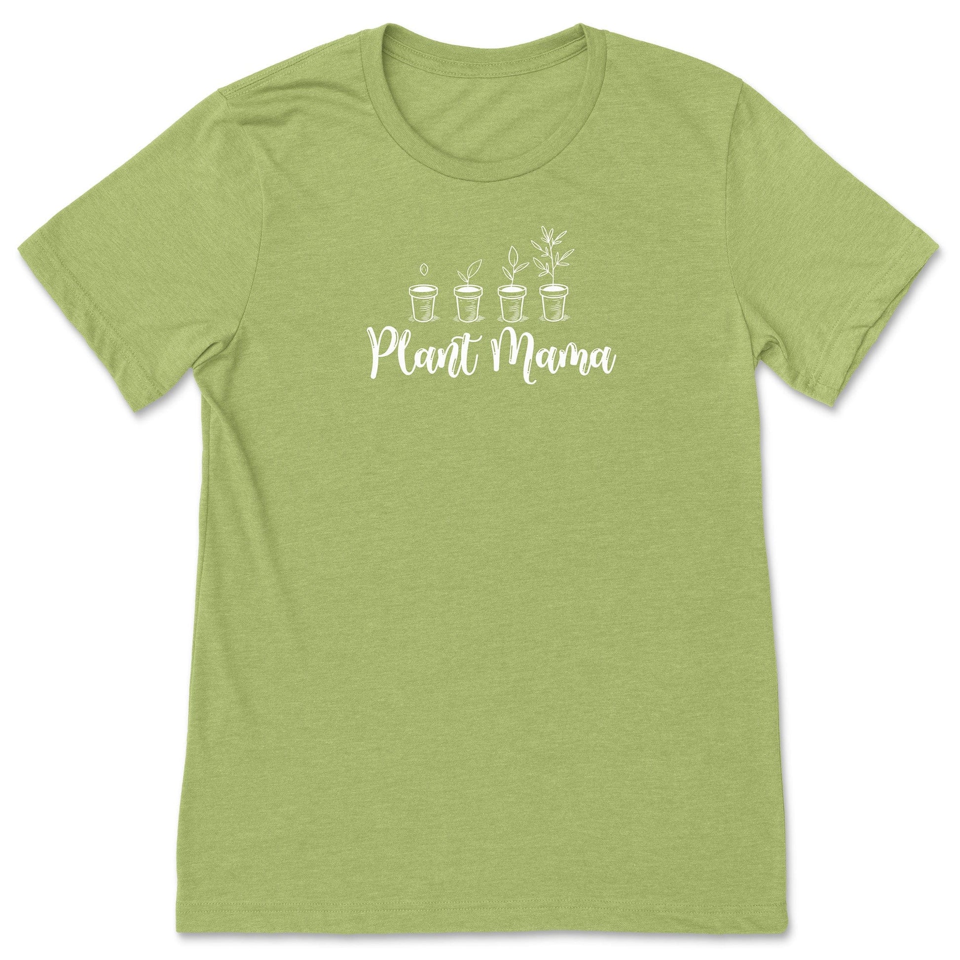 A cute, green t-shirt for gardeners and plant lovers that says, Plant Mama. 