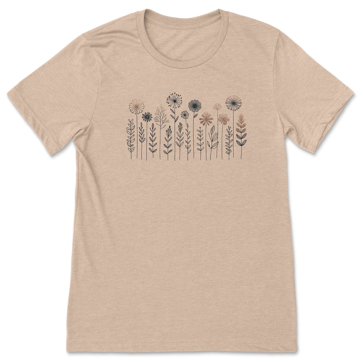 A cute and charming nordic wildflower shirt for women - great as a gift for gardeners and flower lovers!