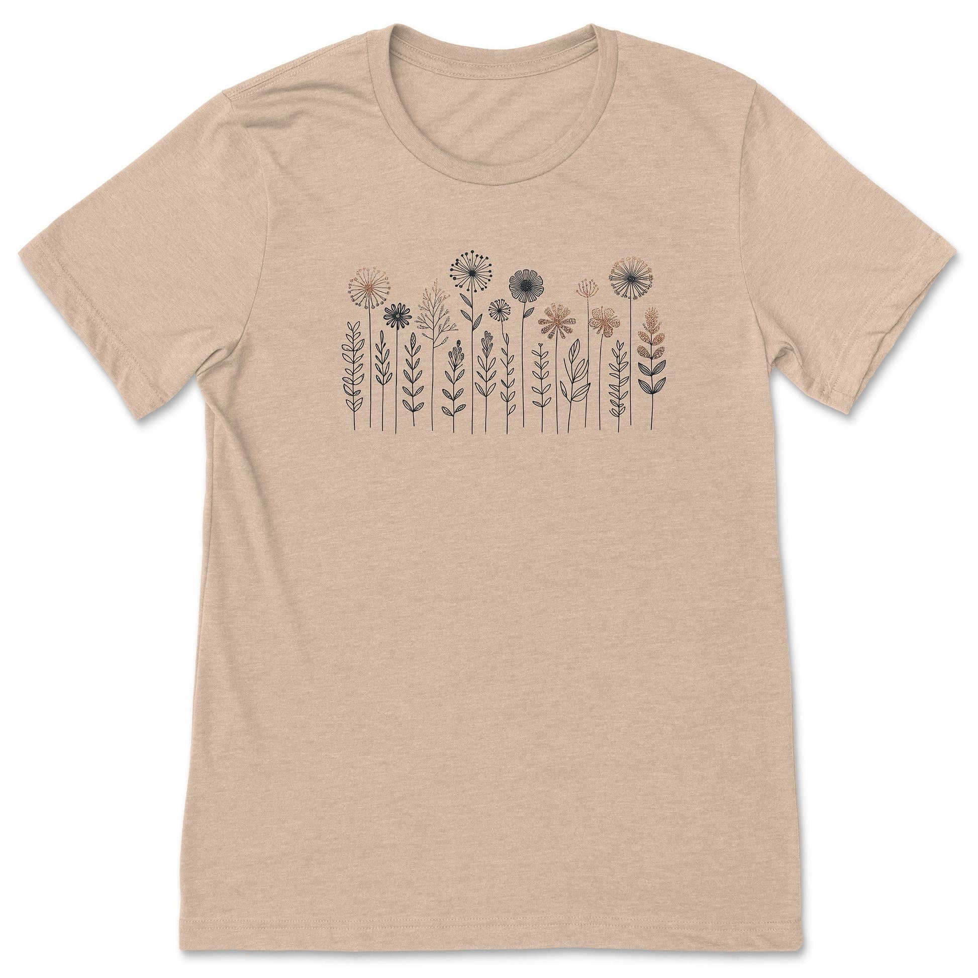 A cute and charming nordic wildflower shirt for women - great as a gift for gardeners and flower lovers!